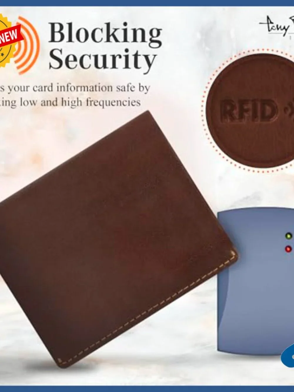 Slim RFID Blocking Leather Bifold Wallet With Quick Card Pull Tab